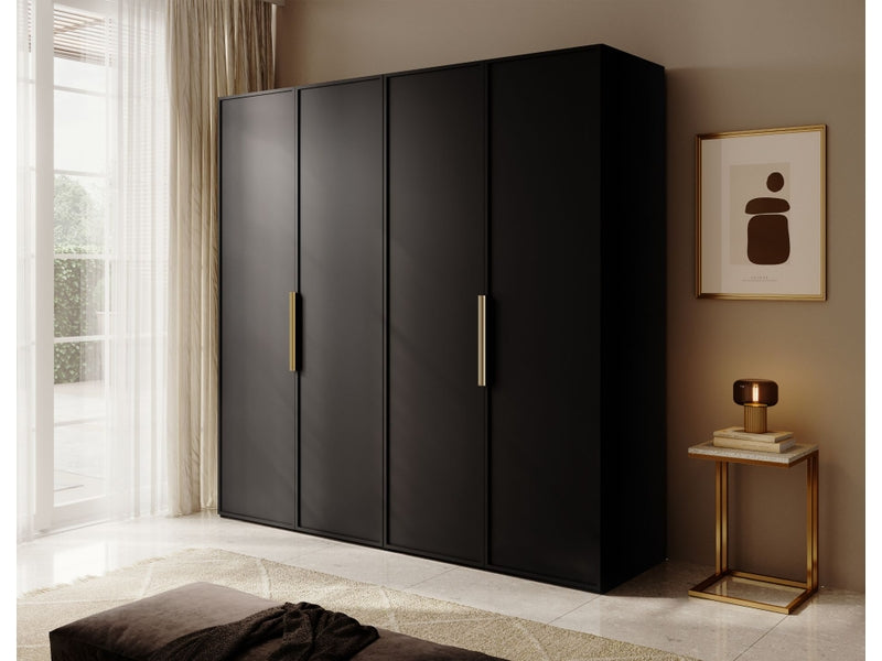 Armoire 4 porte(s) 0 tiroir(s) SELSEY FRAME coloris noir largeur 200 cm