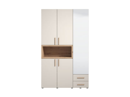 Armoire 3 porte(s) battante 3 tiroir(s) DONALD coloris Cashemire largeur 134.5 cm