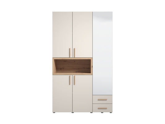 Armoire 3 porte(s) battante 3 tiroir(s) DONALD coloris Cashemire largeur 134.5 cm