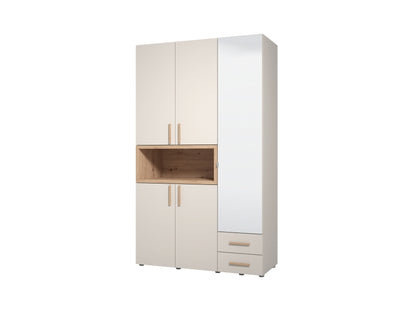Armoire 3 porte(s) battante 3 tiroir(s) DONALD coloris Cashemire largeur 134.5 cm