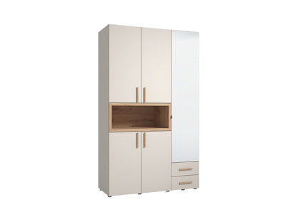 Armoire 3 porte(s) battante 3 tiroir(s) DONALD coloris Cashemire largeur 134.5 cm