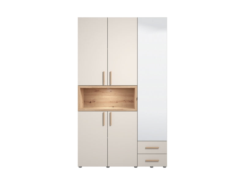 Armoire 3 porte(s) battante 3 tiroir(s) DONALD coloris Cashemire largeur 134.5 cm