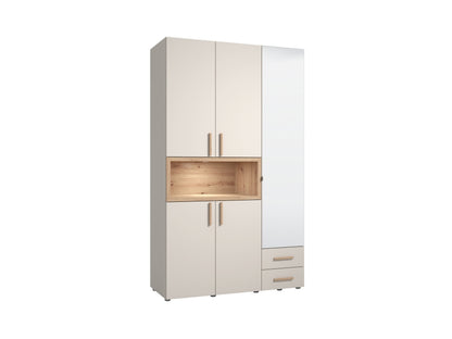 Armoire 3 porte(s) battante 3 tiroir(s) DONALD coloris Cashemire largeur 134.5 cm