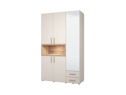 Armoire 3 porte(s) battante 3 tiroir(s) DONALD coloris Cashemire largeur 134.5 cm