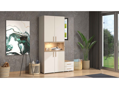 Armoire 3 porte(s) battante 3 tiroir(s) DONALD coloris Cashemire largeur 134.5 cm