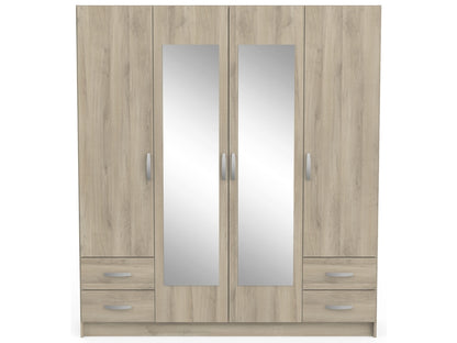 Armoire 4 porte(s) battante 4 tiroir(s) POP coloris Chêne Kronberg largeur 172 cm
