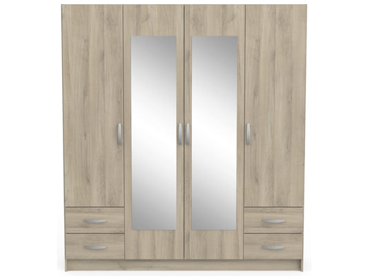 Armoire 4 porte(s) battante 4 tiroir(s) POP coloris Chêne Kronberg largeur 172 cm