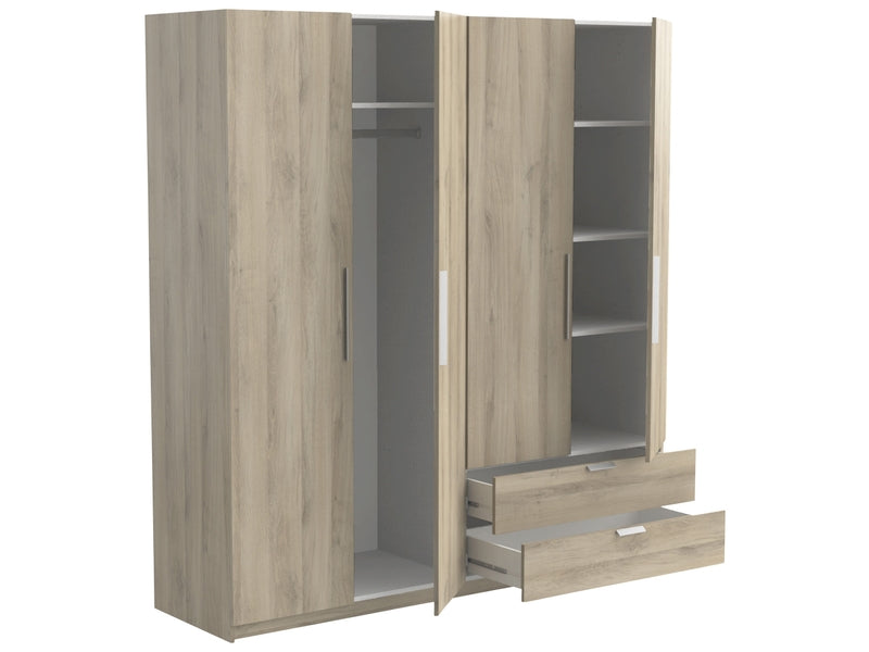 Armoire 4 porte(s) battante 2 tiroir(s) GLORY 2 coloris Chêne kronberg largeur 178.1 cm