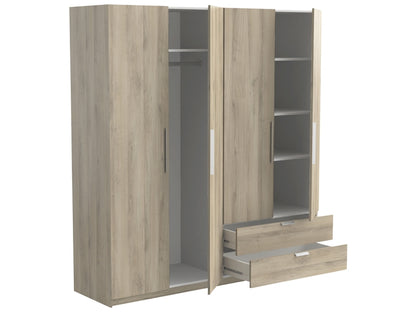 Armoire 4 porte(s) battante 2 tiroir(s) GLORY 2 coloris Chêne kronberg largeur 178.1 cm
