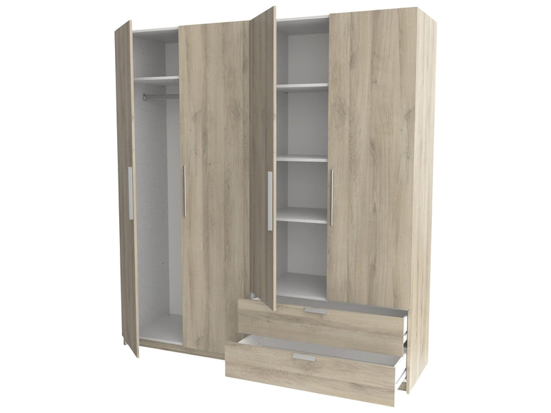 Armoire 4 porte(s) battante 2 tiroir(s) GLORY 2 coloris Chêne kronberg largeur 178.1 cm