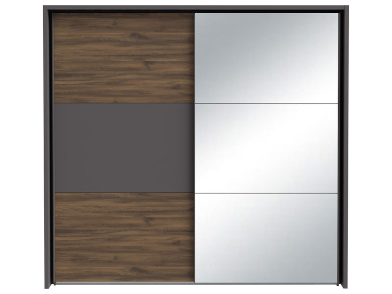 Armoire 2 porte(s) coulissante 0 tiroir(s) PEMBURY coloris Chêne / Anthracite largeur 231 cm