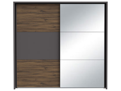 Armoire 2 porte(s) coulissante 0 tiroir(s) PEMBURY coloris Chêne / Anthracite largeur 231 cm