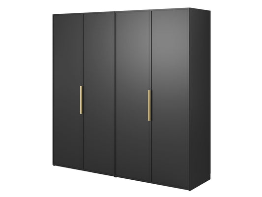 Armoire 4 porte(s) 0 tiroir(s) SELSEY FRAME coloris noir largeur 200 cm