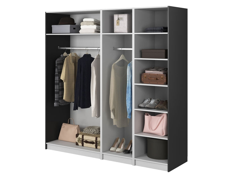 Armoire 4 porte(s) 0 tiroir(s) SELSEY FRAME coloris noir largeur 200 cm
