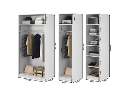 Armoire 4 porte(s) 0 tiroir(s) SELSEY FRAME coloris noir largeur 200 cm