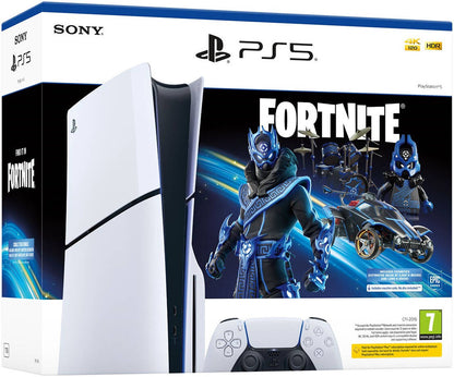 S0NY computer ent. - ps5 console 1tb standard slim white cobalt star fortnite bundle ita