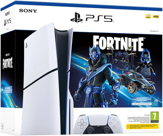 S0NY computer ent. - ps5 console 1tb standard slim white cobalt star fortnite bundle ita